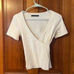 White Crossover Blouse